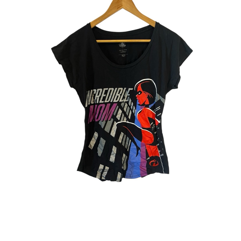 Women's Disney Store Black Incredibles Mom Short Sleeve Graphic Tee L